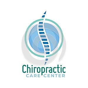 Chiropractic logo vector, spine health care medical symbol or icon, physiotherapy template