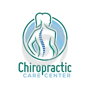 Chiropractic logo vector, spine health care medical symbol or icon, physiotherapy template