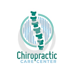 Chiropractic logo vector, spine health care medical symbol or icon, physiotherapy template