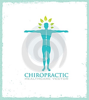 Chiropractic, massage, back pain and osteopathy icon