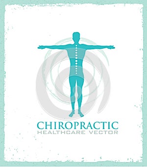 Chiropractic, massage, back pain and osteopathy icon