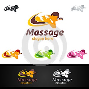 Chiropractic, massage, back pain and osteopathy Logo Design