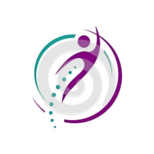 chiropractic physiotherapy logo design. creative human spinal health care medical template