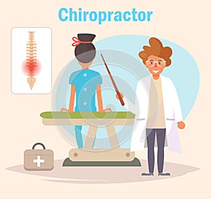 Chiropractor Vector. Cartoon.