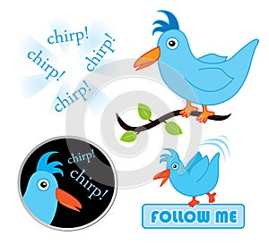 Chirping twitter birds photo