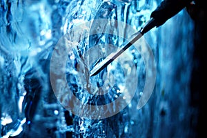 Chisel and ice sculpture