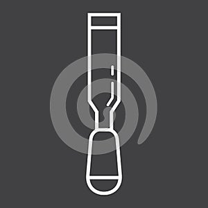 Chisel line icon, build and repair, carpenter sign