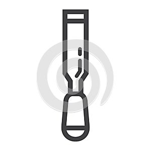 Chisel line icon, build and repair, carpenter sign