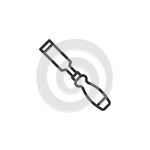 Chisel tool line icon