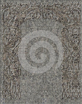 Chiseld relief in granite