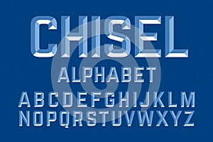 Chiseled alphabet letters