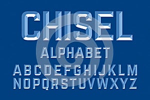 Chiseled alphabet letters photo