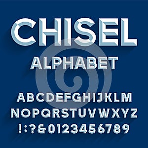 Chiseled Alphabet Vector Font.