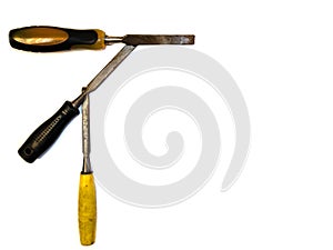 Chisels isolated on a white background