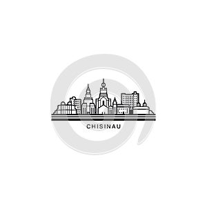 Chisinau cityscape skyline vector logo