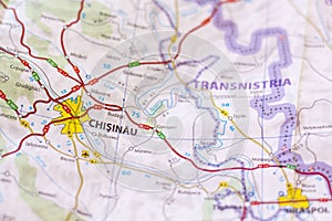 Chisinau on a map