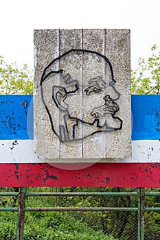 Chisinau, Republic of Moldova - May 5, 2019: Symbols of the USSR: Lenin - ideologist of the social and political ideas of the