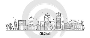 Chisinau skyline Moldova city buildings vector photo