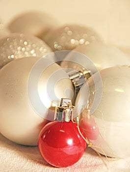 Chistmas balls red and silver