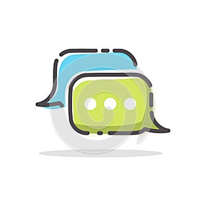 Chitchat app logo. Dialog bubble  icon. Isolated speech symbol on white background