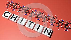 Chitin molecules with chitin letters on the dice photo