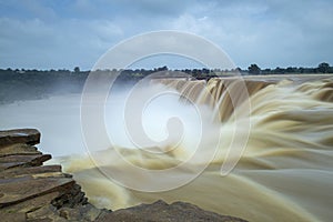 Chitrakote Falls height about 29 metres. It is the widest fall in India. Jagdalpur