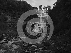 Chittenango Falls black and white