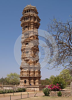 Chittorgarh citadel ruins in Rajasthan, India photo