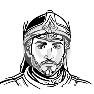 Chivalrous man icon in simple line art style photo