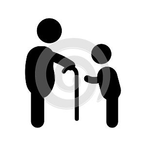 Chivalry, decency, elegancy icon. Black vector graphics