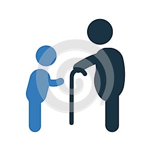 Chivalry, decency, elegancy icon. Glyph style vector EPS photo