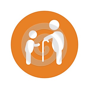 Chivalry, decency, elegancy icon. Orange color vector EPS photo