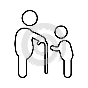 Chivalry, decency, elegancy outline icon. Line art vector