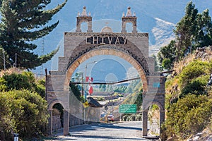 Chivay gateway peruvian Andes at Arequipa Peru