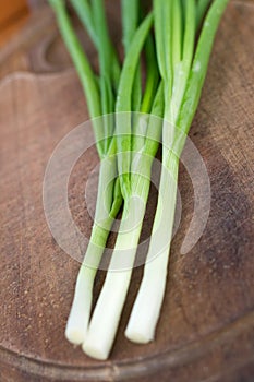 Chives on a chopping board