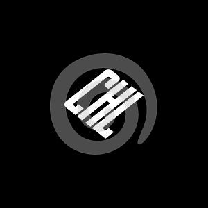 CHL letter logo design on black background