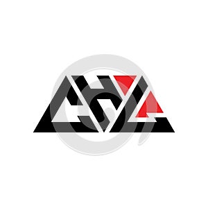 CHL triangle letter logo design with triangle shape. CHL triangle logo design monogram. CHL triangle vector logo template with red