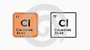 Chlorine, chemical element of the periodic table vector