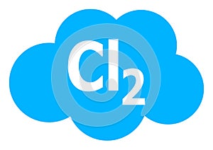 Chlorine Cloud Raster Icon Illustration