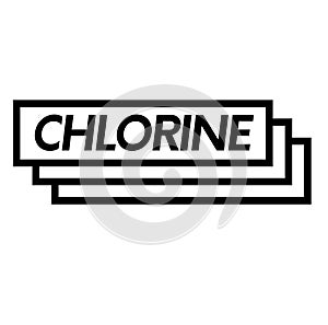 Chlorine stamp on white