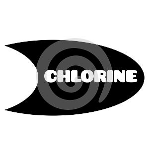 Chlorine stamp on white