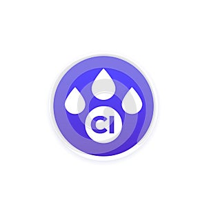 Chlorine vector icon with drops