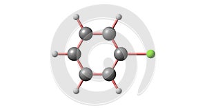 Chlorobenzene molecular structure isolated on white photo