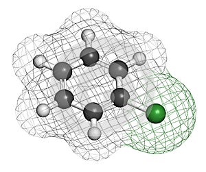 Chlorobenzene industrial solvent molecule photo