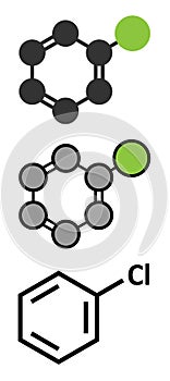 Chlorobenzene industrial solvent molecule photo