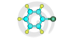 Chlorobenzene molecular structure isolated on white photo