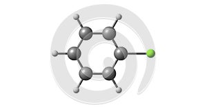 Chlorobenzene molecular structure isolated on white photo