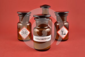 Chloroform in a laboratory vial stock images