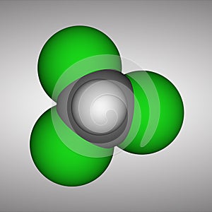 Chloroform or trichloromethane molecule. It is anesthetic, euphoriant, anxiolytic and sedative