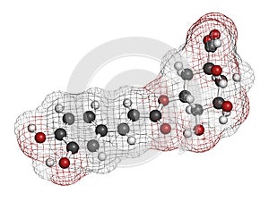 Chlorogenic acid herbal molecule. 3D rendering.